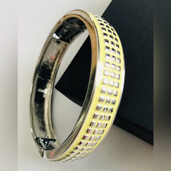 SOLD 3 Stackable Stretch Bangle Bracelets Lia Sophia Rhodium Plated Pixel - Picture 7 of 12